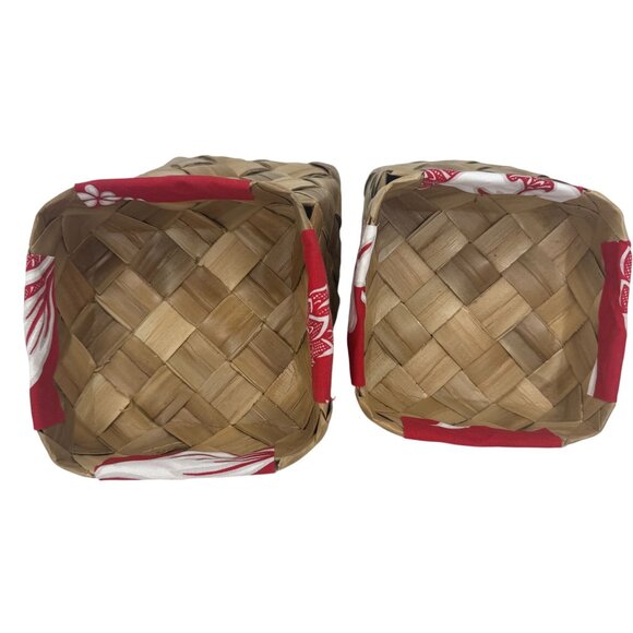 Hawaiian Handmade Natural Fiber Woven Lidded 2 PC Box Set Tiki Island Gift Boxes - Picture 9 of 13